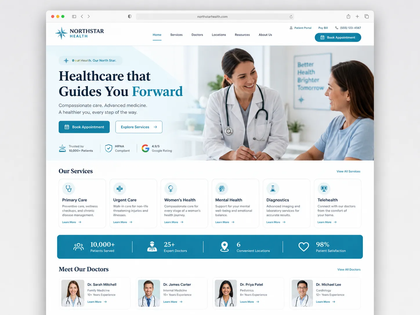 Northstar Health healthcare website design